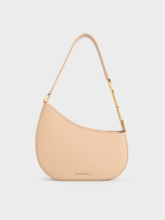 CHARLES & KEITH Customer Favorite | Agatha Chain-Strap Shoulder Bag - Beige