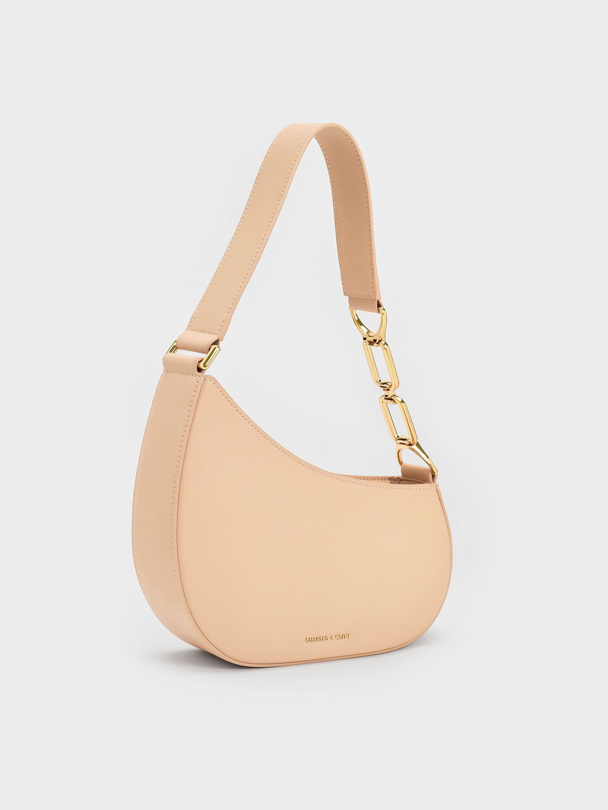 CHARLES & KEITH Customer Favorite | Agatha Chain-Strap Shoulder Bag - Beige