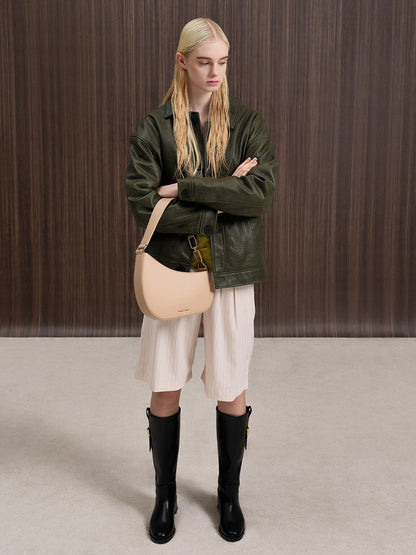 CHARLES & KEITH Customer Favorite | Agatha Chain-Strap Shoulder Bag - Beige