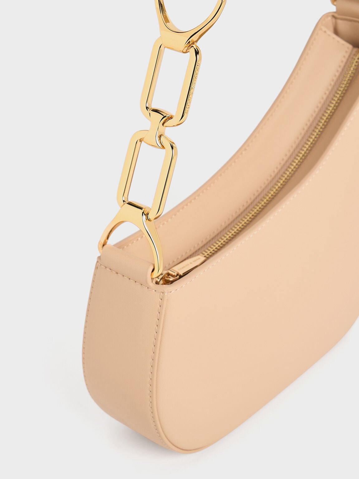 CHARLES & KEITH Customer Favorite | Agatha Chain-Strap Shoulder Bag - Beige