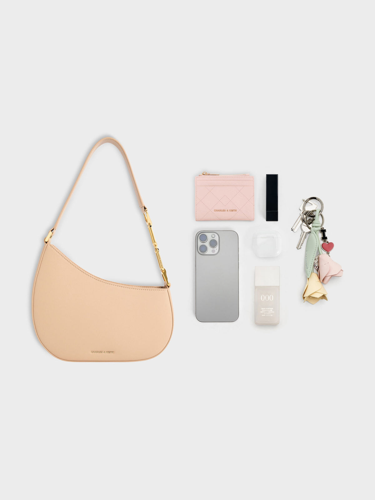 CHARLES & KEITH Customer Favorite | Agatha Chain-Strap Shoulder Bag - Beige