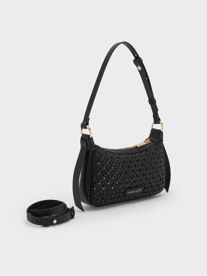 CHARLES & KEITH Great Value | Mini Calla Woven Shoulder Bag - Black
