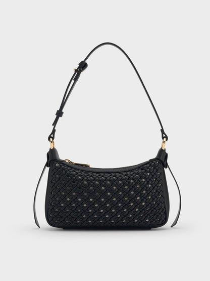 CHARLES & KEITH Great Value | Mini Calla Woven Shoulder Bag - Black