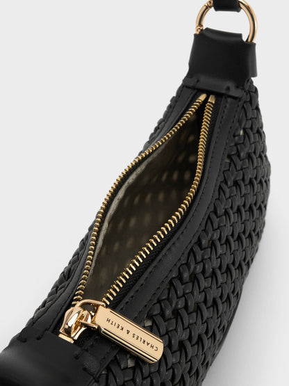 CHARLES & KEITH Great Value | Mini Calla Woven Shoulder Bag - Black