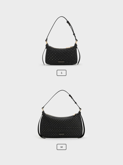 CHARLES & KEITH Great Value | Mini Calla Woven Shoulder Bag - Black