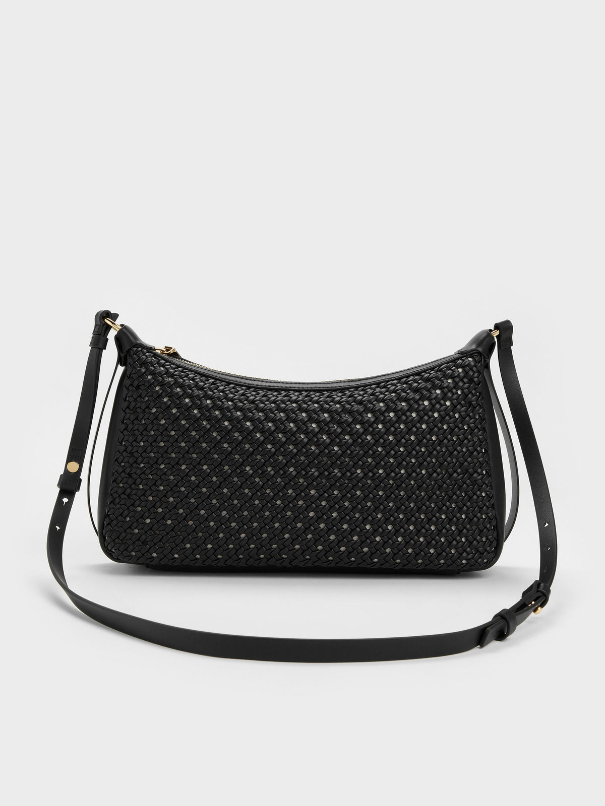 CHARLES & KEITH Essential | Calla Woven Shoulder Bag - Black