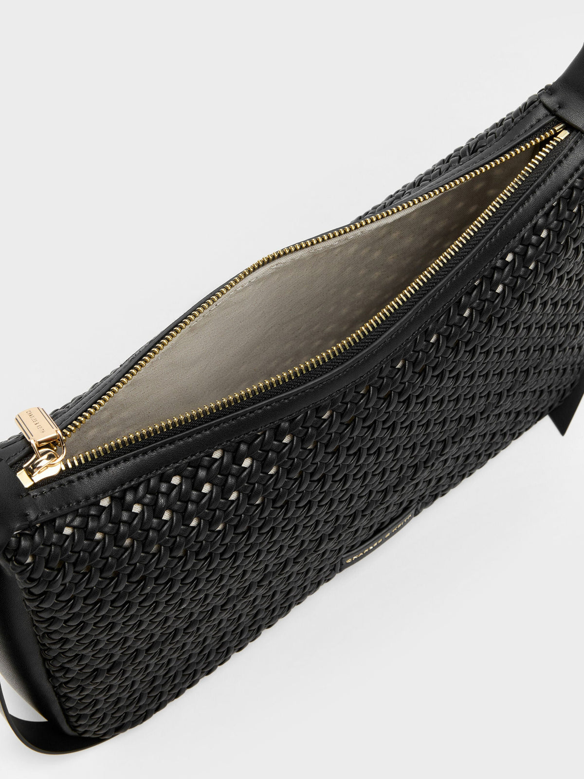 CHARLES & KEITH Essential | Calla Woven Shoulder Bag - Black