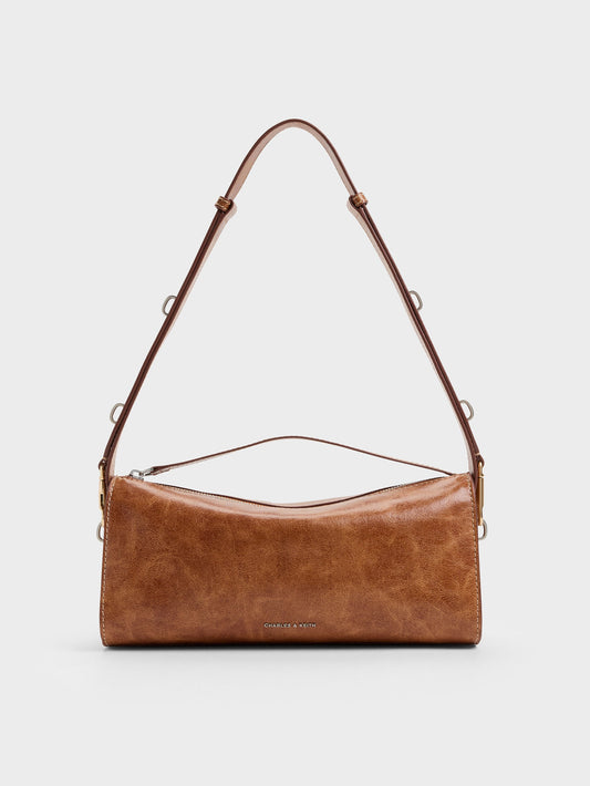 CHARLES & KEITH Sale | Delfina Elongated Shoulder Bag - Distressed Tan