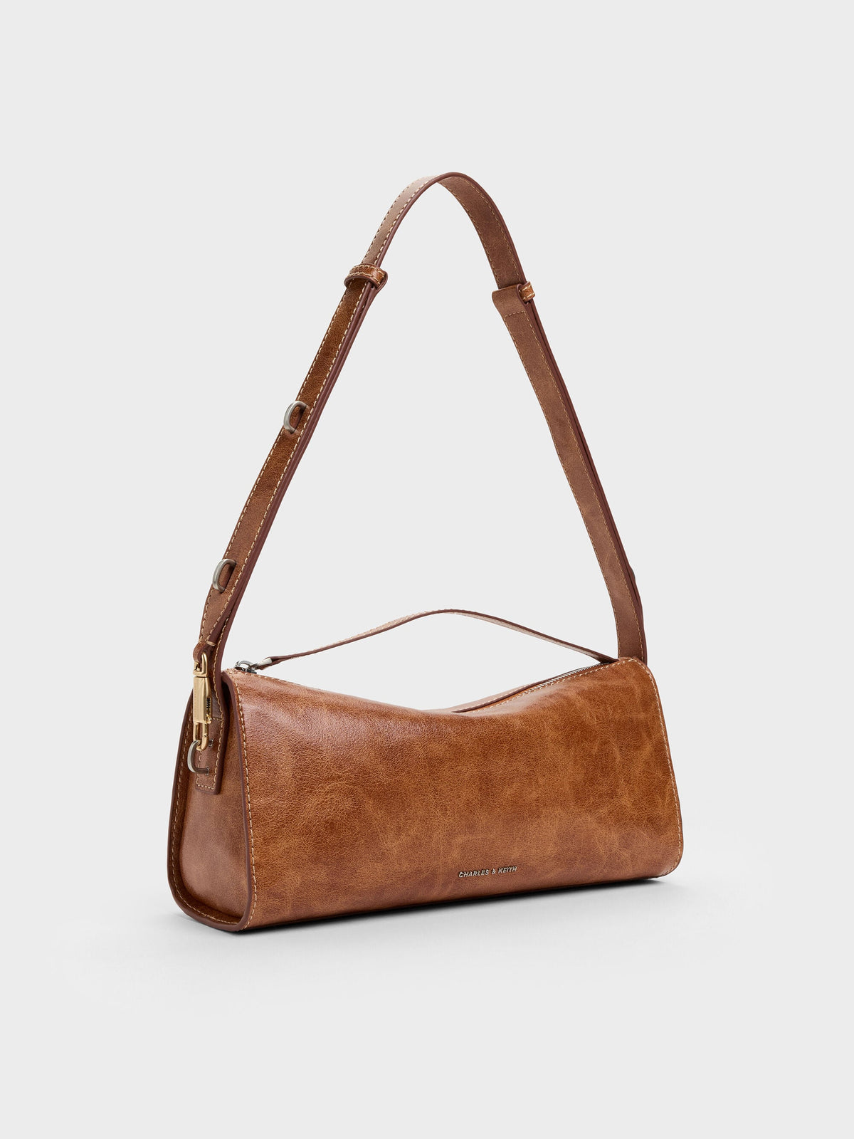 CHARLES & KEITH Sale | Delfina Elongated Shoulder Bag - Distressed Tan