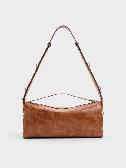 CHARLES & KEITH Sale | Delfina Elongated Shoulder Bag - Distressed Tan