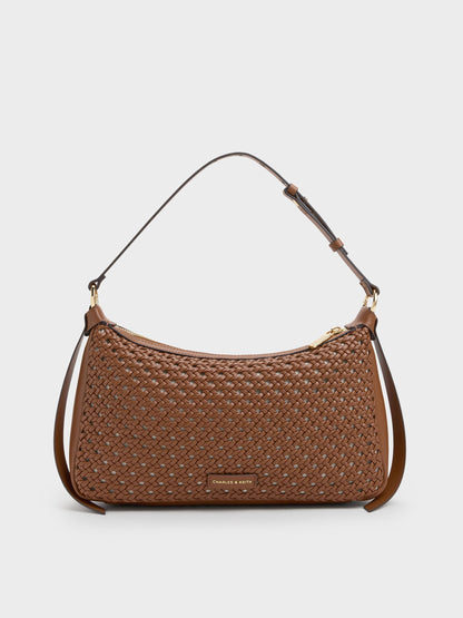 CHARLES & KEITH Trending | Calla Woven Shoulder Bag - Chocolate