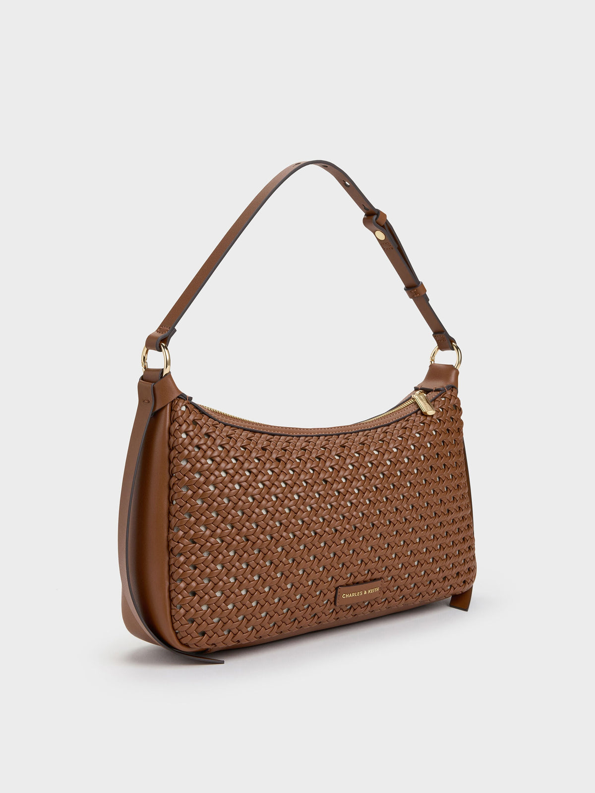 CHARLES & KEITH Trending | Calla Woven Shoulder Bag - Chocolate