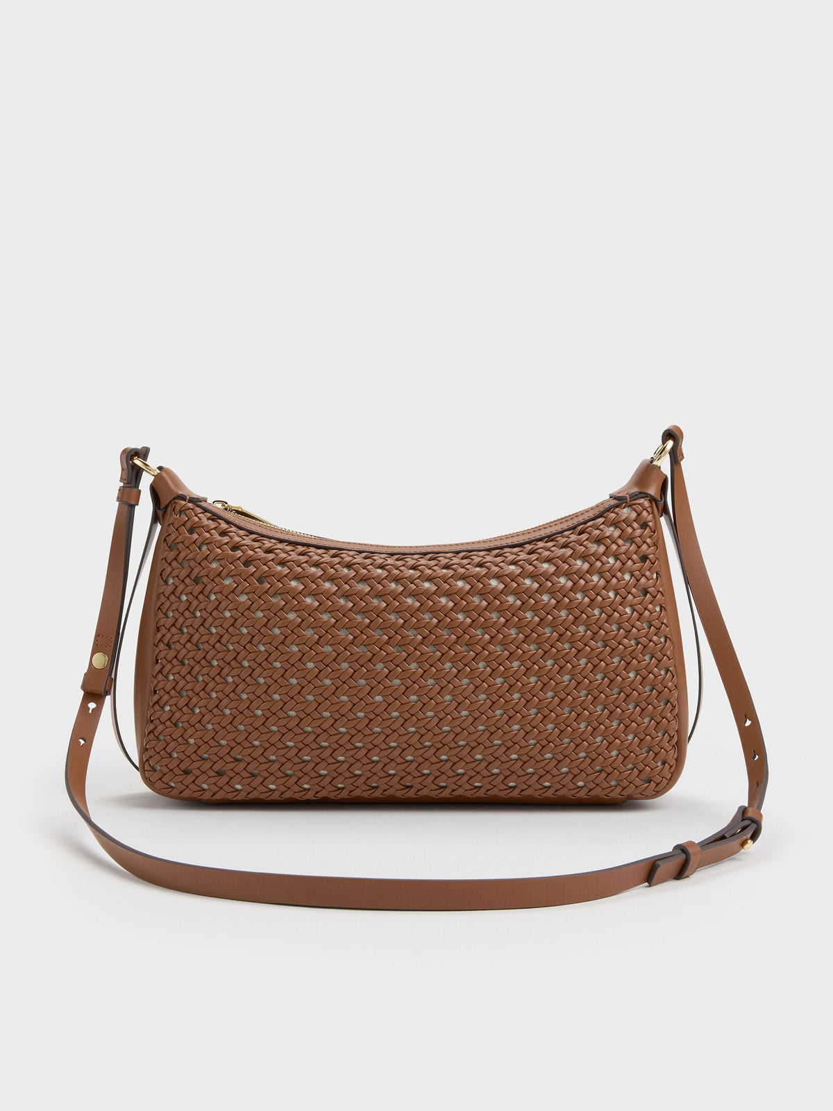 CHARLES & KEITH Trending | Calla Woven Shoulder Bag - Chocolate