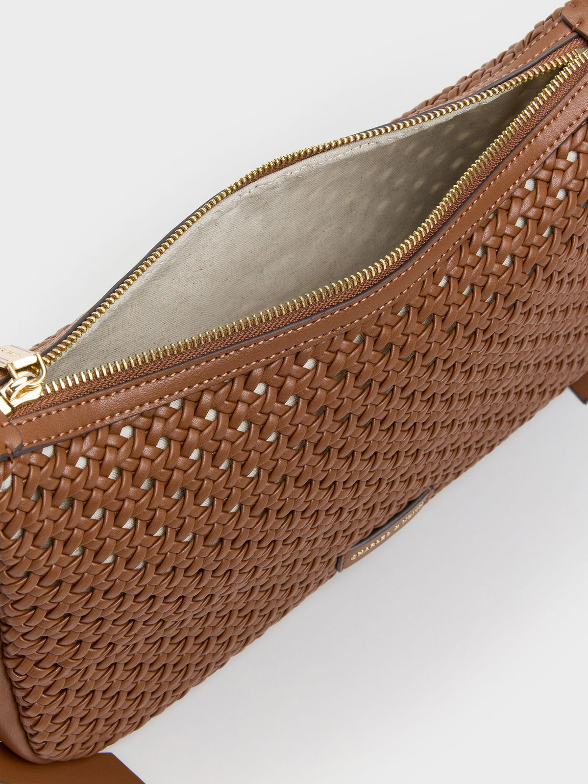 CHARLES & KEITH Trending | Calla Woven Shoulder Bag - Chocolate