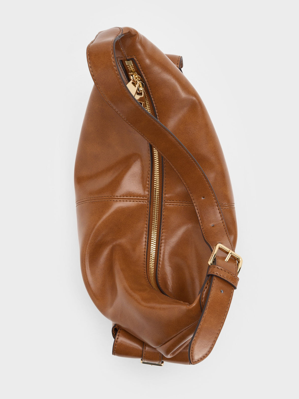 CHARLES & KEITH Deals | Bessie Side-Pocket Hobo Bag - Distressed Tan