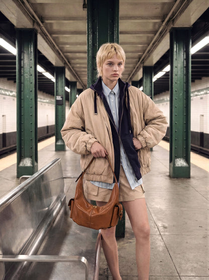 CHARLES & KEITH Deals | Bessie Side-Pocket Hobo Bag - Distressed Tan