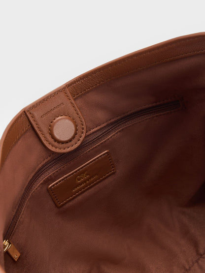 CHARLES & KEITH Quality | Gabine Leather Belted Hobo Bag - Chocolate