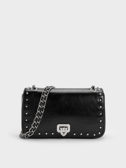 CHARLES & KEITH Trending | Arwen Studded Shoulder Bag - Noir