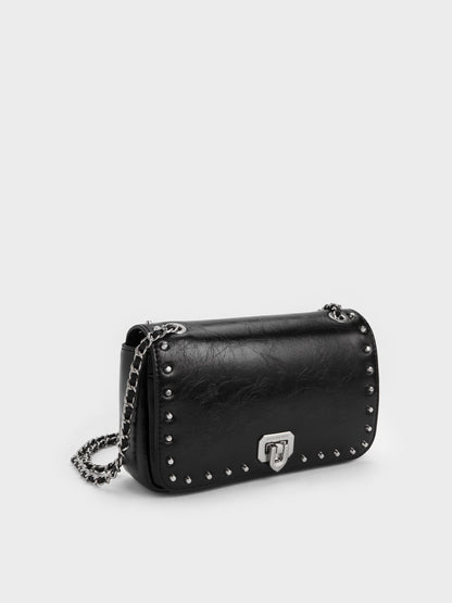 CHARLES & KEITH Trending | Arwen Studded Shoulder Bag - Noir