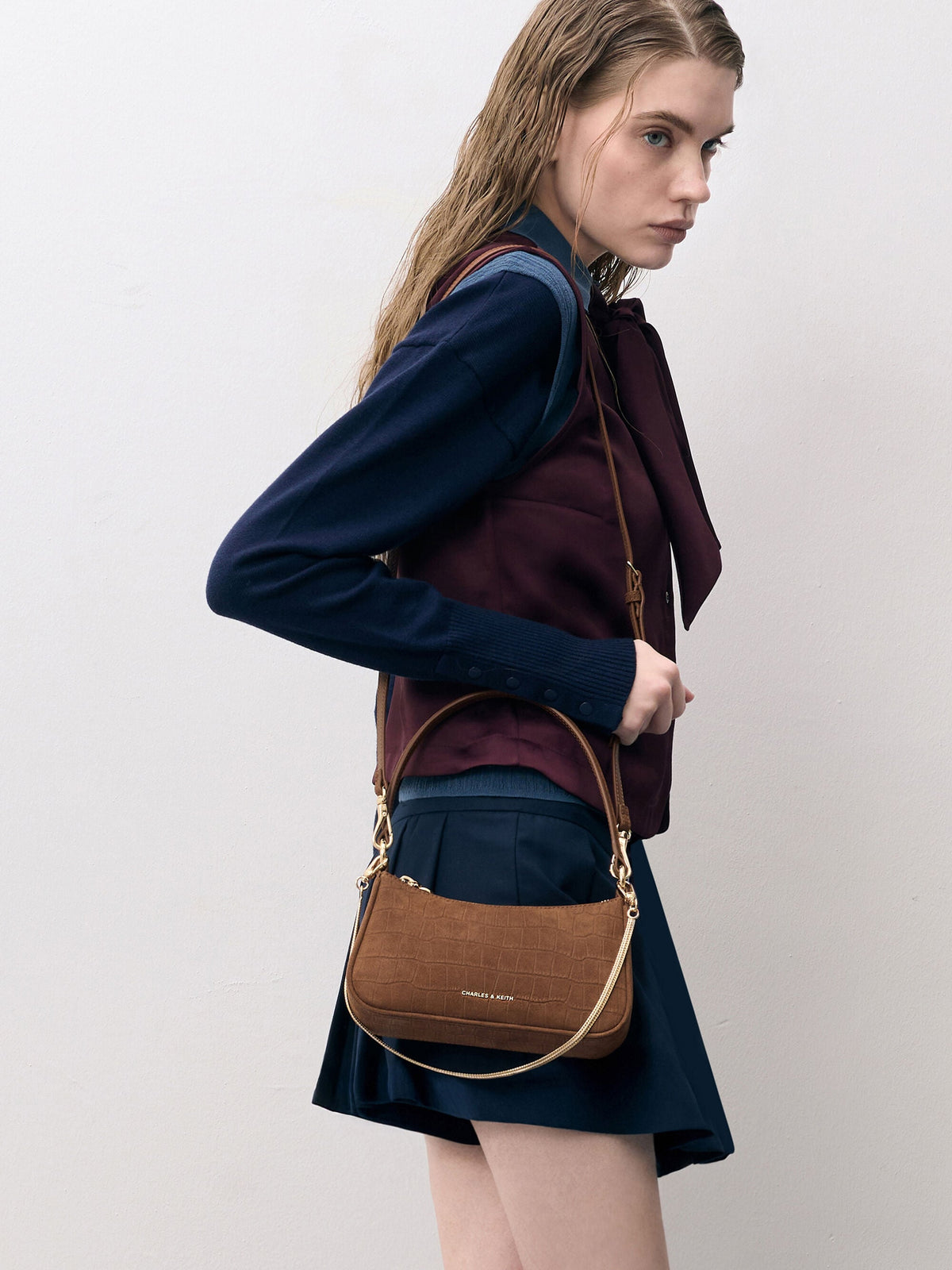 CHARLES & KEITH New | Elspeth Chain Shoulder Bag - Chocolate