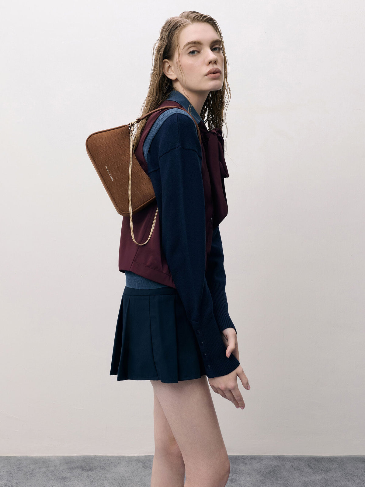 CHARLES & KEITH New | Elspeth Chain Shoulder Bag - Chocolate