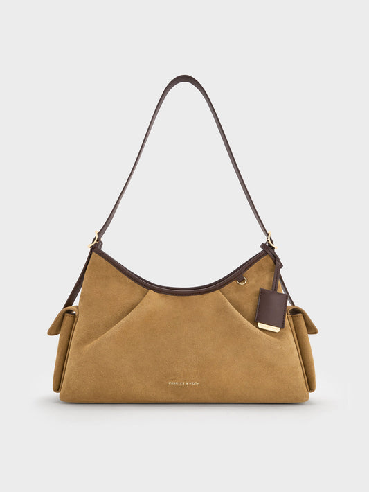 CHARLES & KEITH Hot Sale | Khai Side-Pocket Shoulder Bag - Sahara Sand