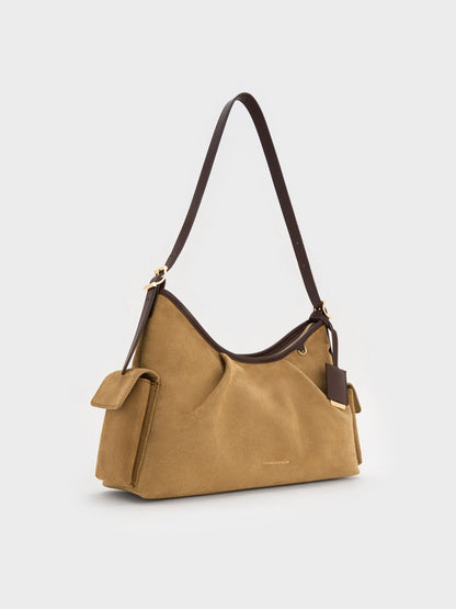 CHARLES & KEITH Hot Sale | Khai Side-Pocket Shoulder Bag - Sahara Sand