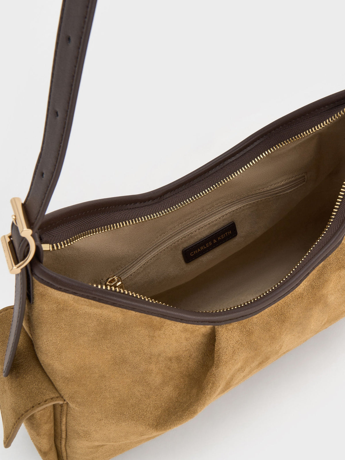 CHARLES & KEITH Hot Sale | Khai Side-Pocket Shoulder Bag - Sahara Sand