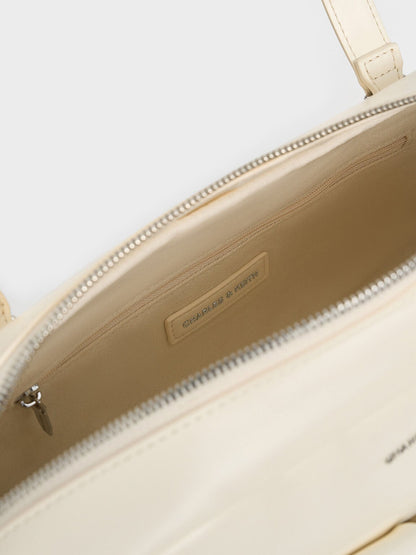 CHARLES & KEITH Popular | Rachel Multi-Pocket Shoulder Bag - Cream