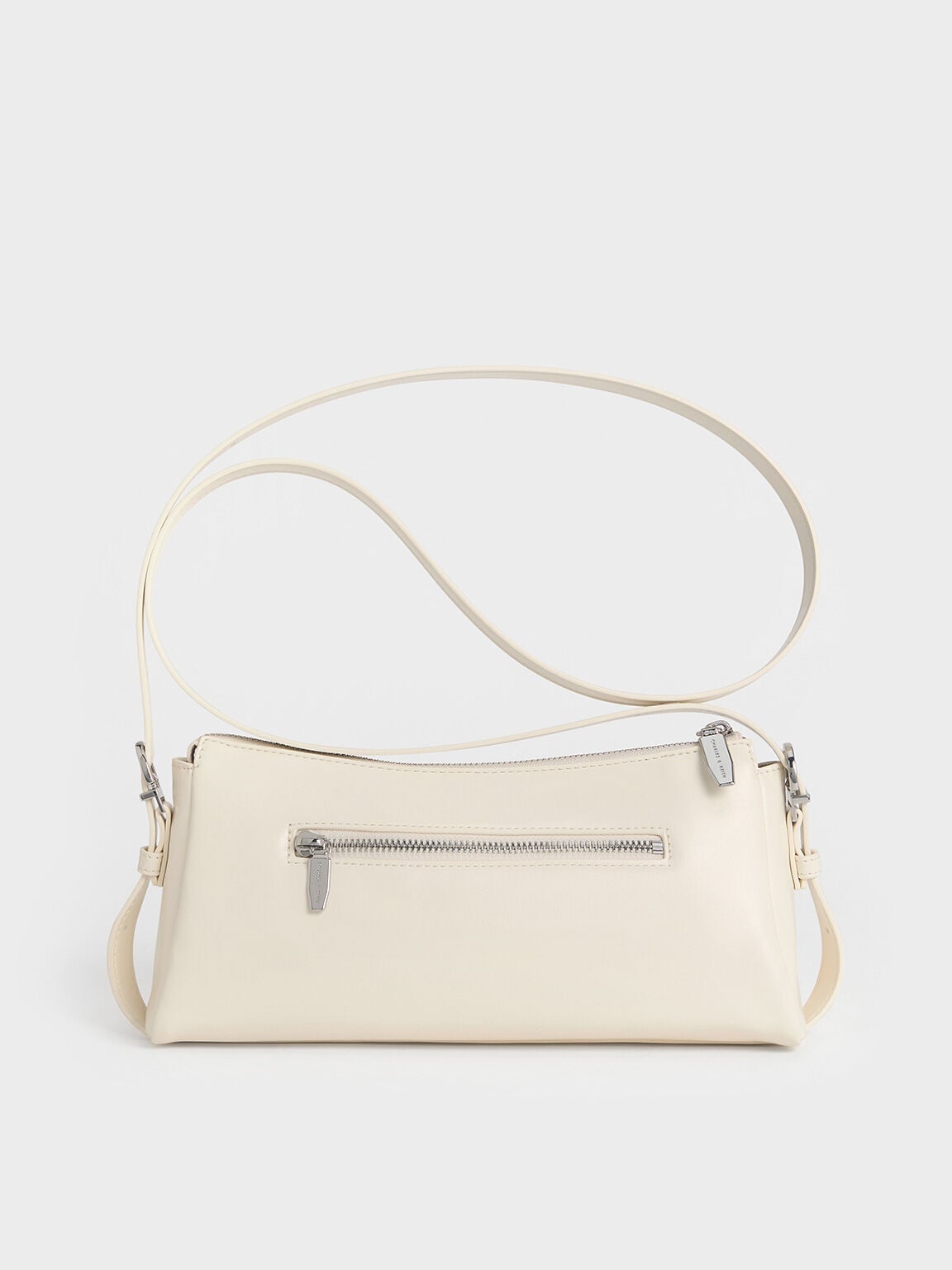 CHARLES & KEITH Customer Favorite | Rachel Front-Pocket Chain Shoulder Bag - Cream