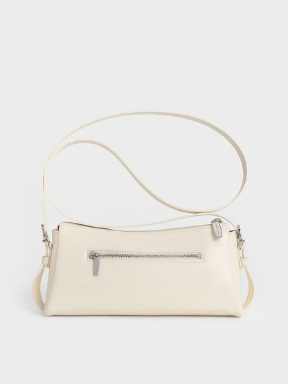 CHARLES & KEITH Customer Favorite | Rachel Front-Pocket Chain Shoulder Bag - Cream