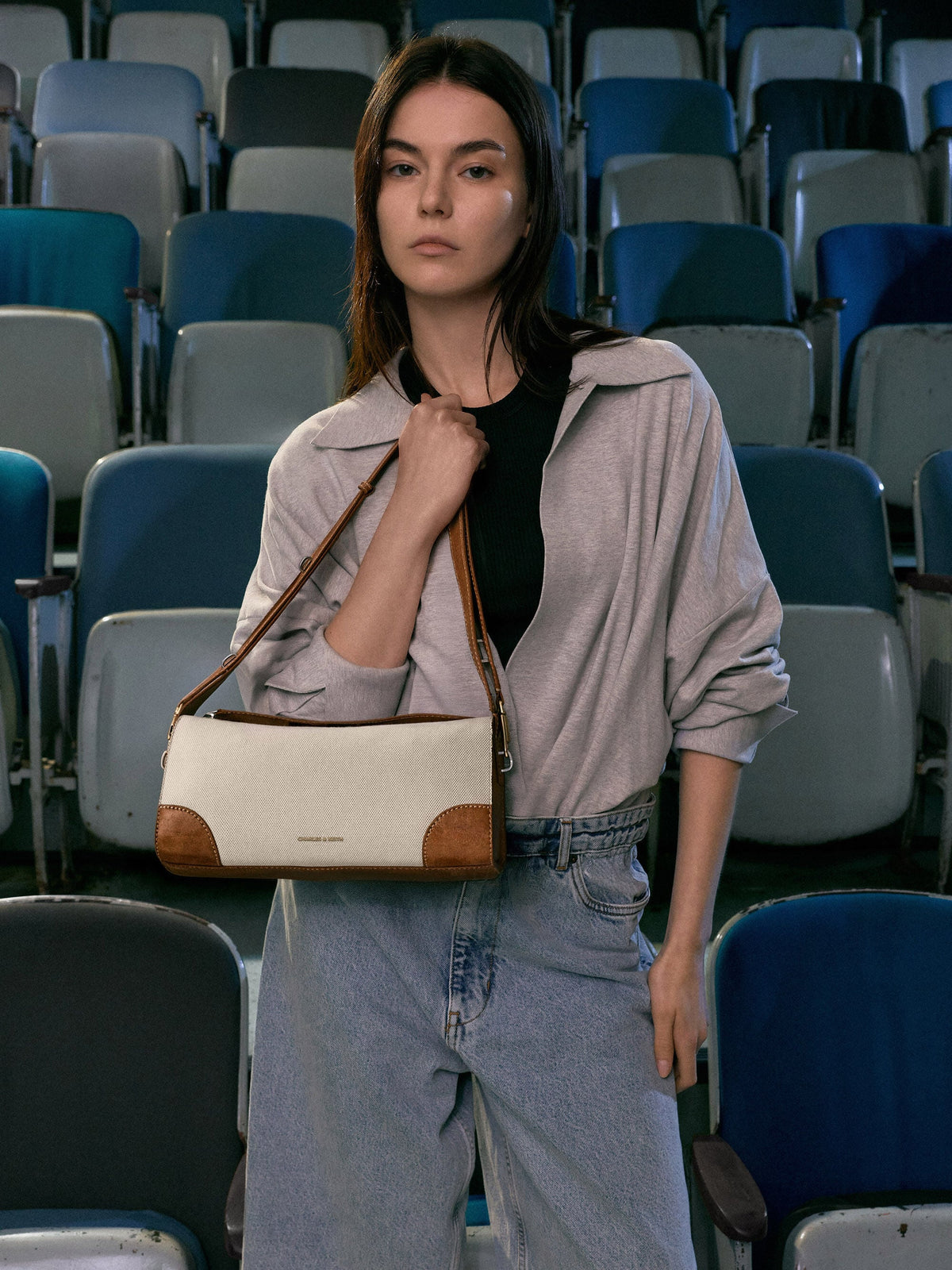 CHARLES & KEITH Trending | Delfina Canvas Elongated Shoulder Bag - Multi