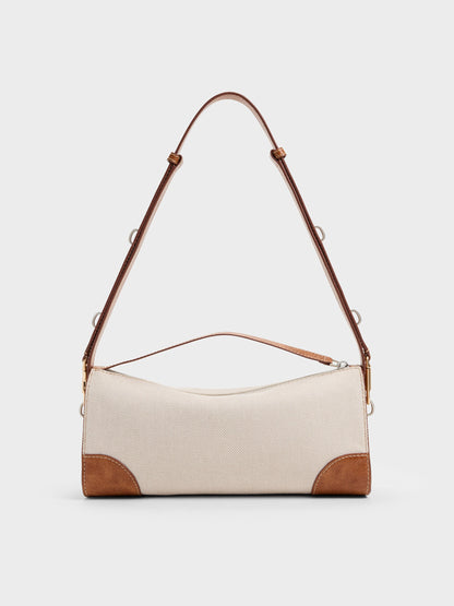 CHARLES & KEITH Trending | Delfina Canvas Elongated Shoulder Bag - Multi