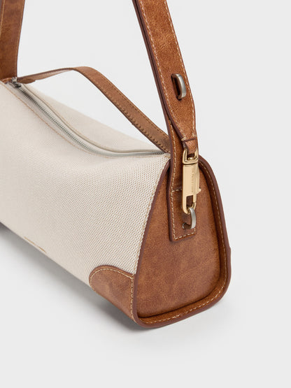 CHARLES & KEITH Trending | Delfina Canvas Elongated Shoulder Bag - Multi