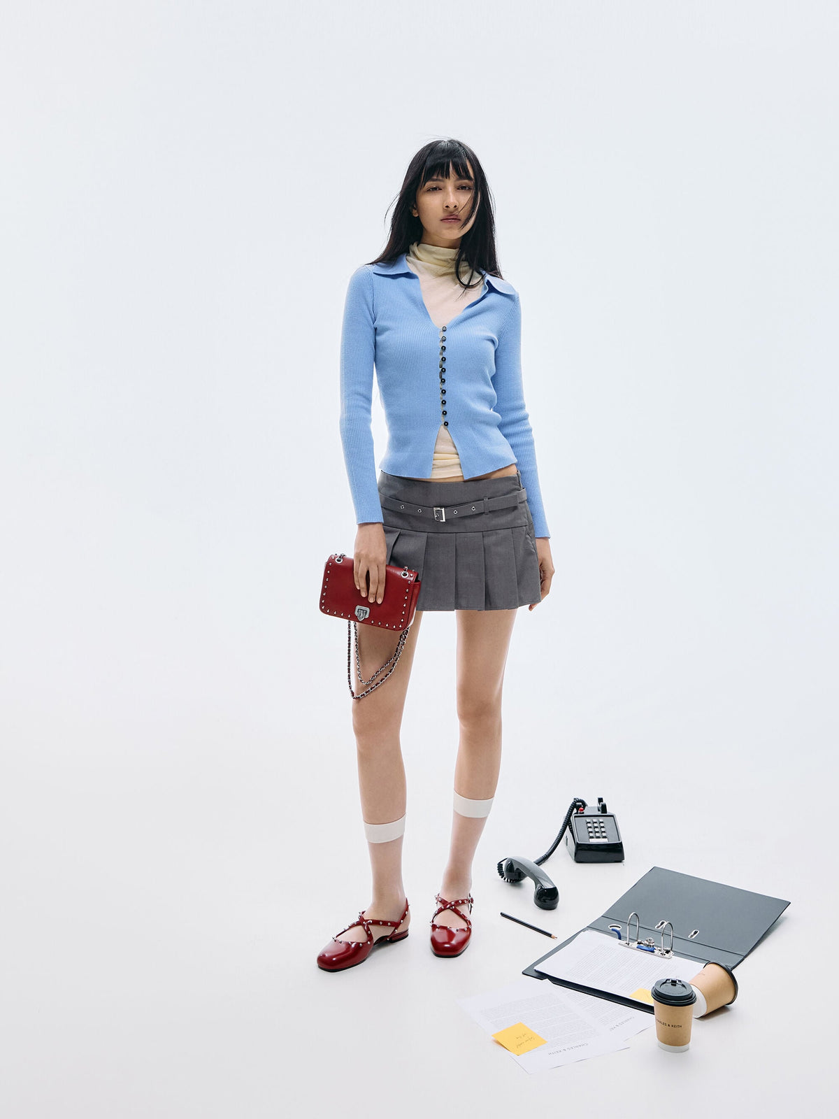 CHARLES & KEITH Latest | Arwen Studded Shoulder Bag - Red