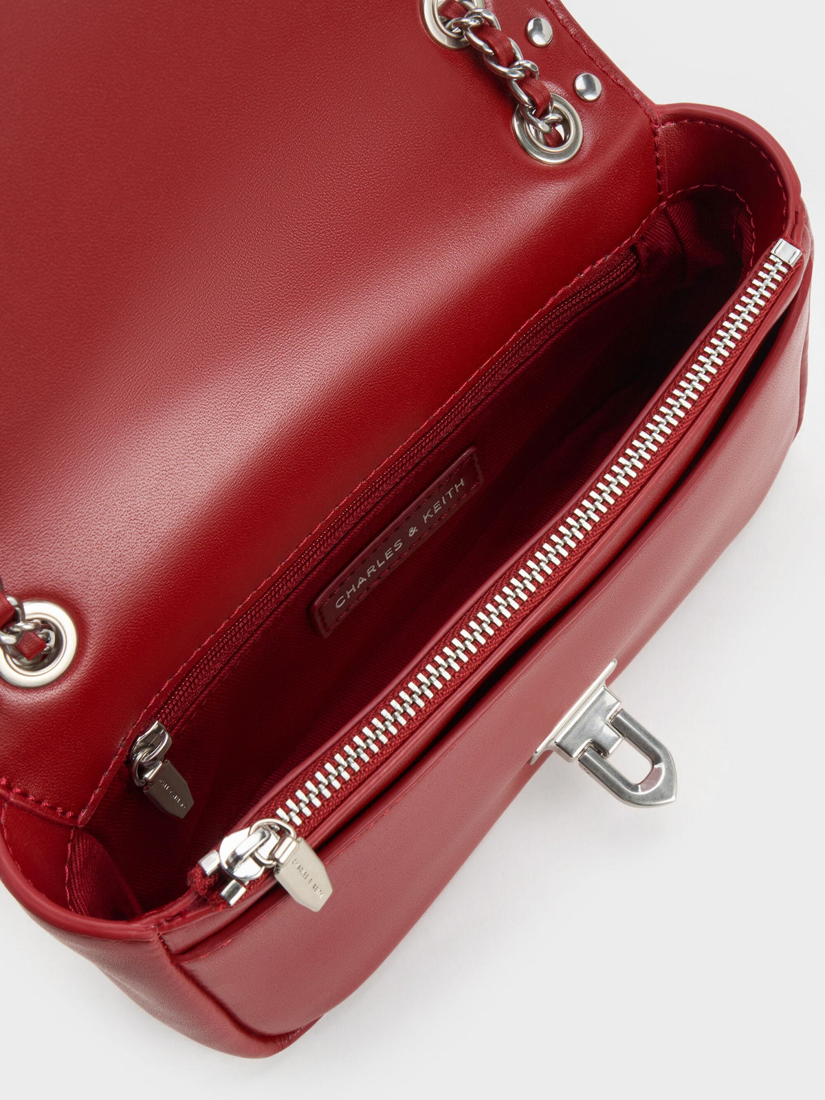 CHARLES & KEITH Latest | Arwen Studded Shoulder Bag - Red