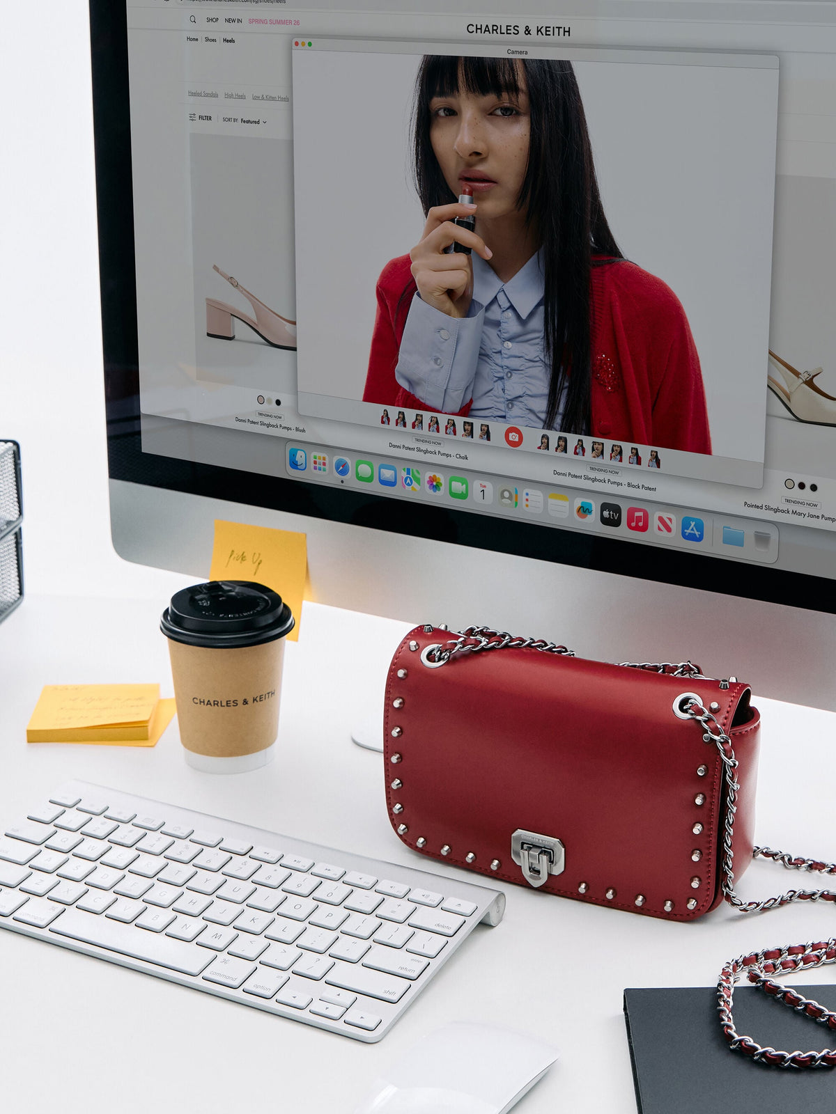 CHARLES & KEITH Latest | Arwen Studded Shoulder Bag - Red
