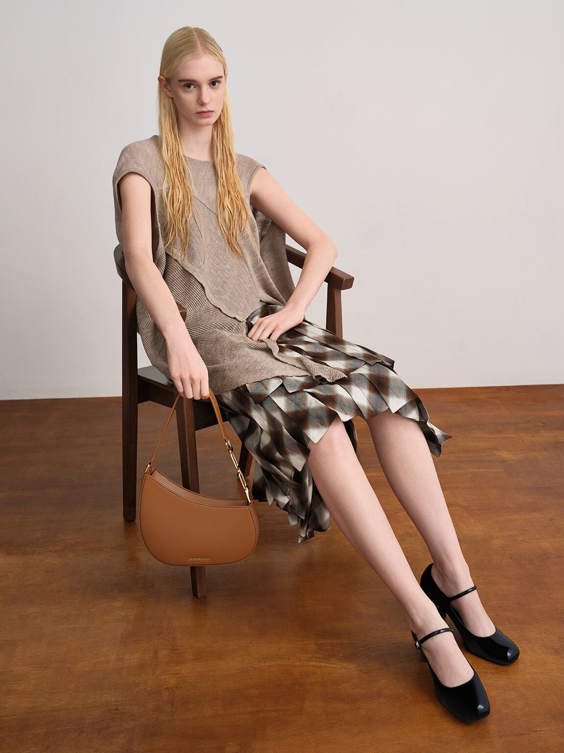 CHARLES & KEITH Deals | Agatha Chain-Strap Shoulder Bag - Brown