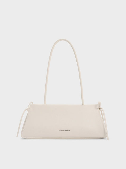 CHARLES & KEITH Essential | Hazel Bow Shoulder Bag - Meringue White