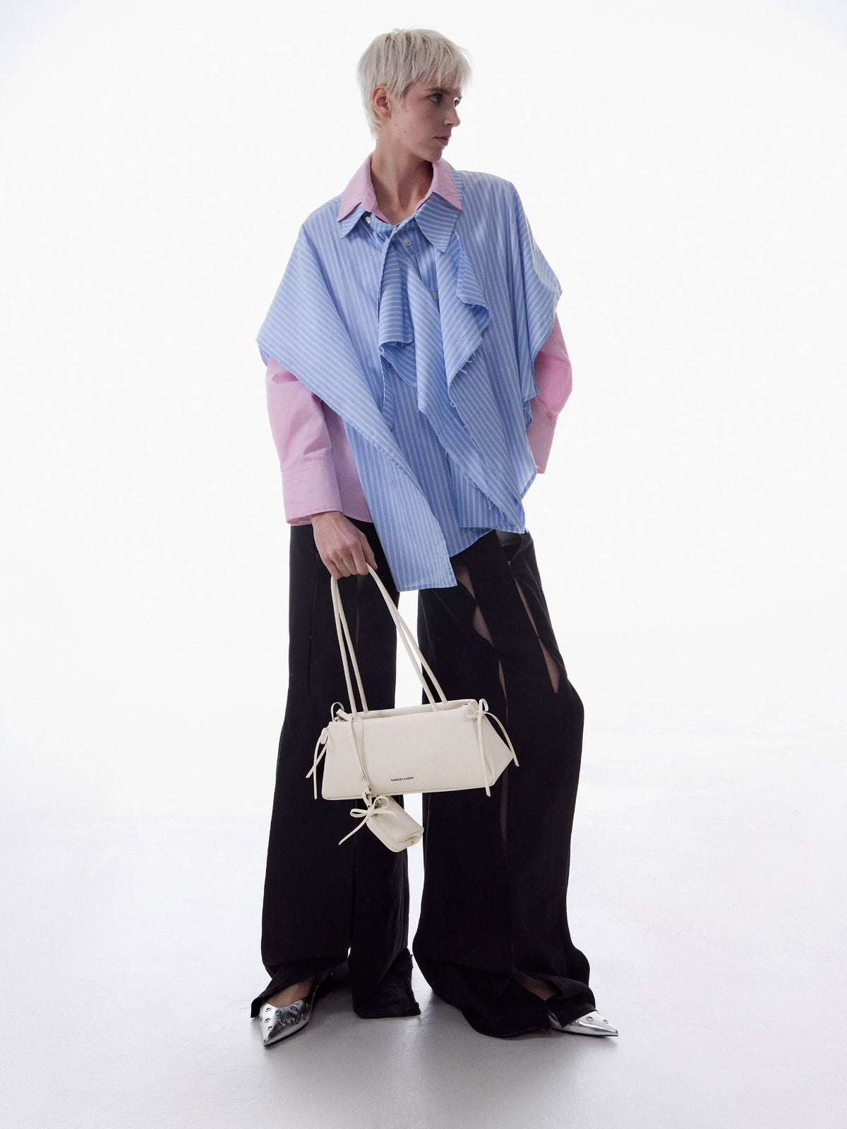 CHARLES & KEITH Essential | Hazel Bow Shoulder Bag - Meringue White