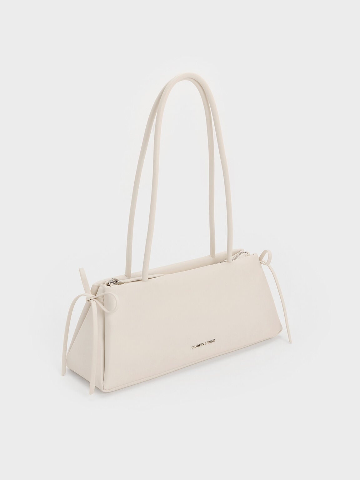 CHARLES & KEITH Essential | Hazel Bow Shoulder Bag - Meringue White