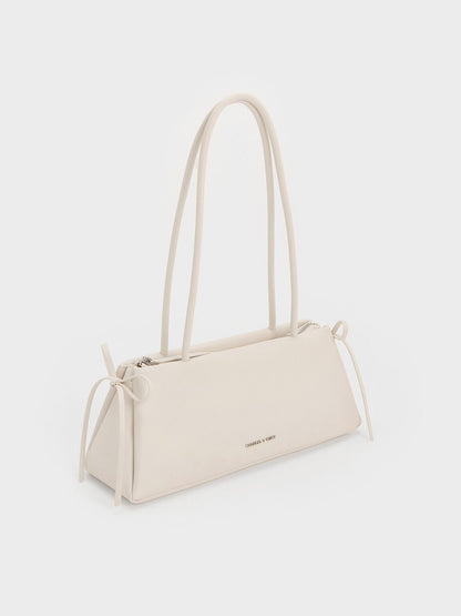 CHARLES & KEITH Essential | Hazel Bow Shoulder Bag - Meringue White