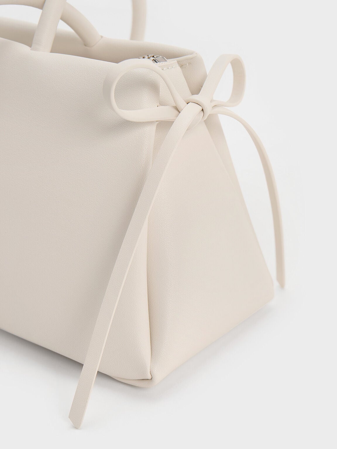 CHARLES & KEITH Essential | Hazel Bow Shoulder Bag - Meringue White