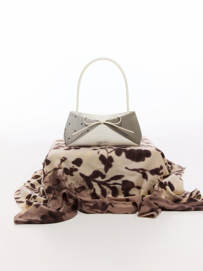 CHARLES & KEITH Latest | Hazel Heart-Print Bow Panelled Shoulder Bag - Taupe