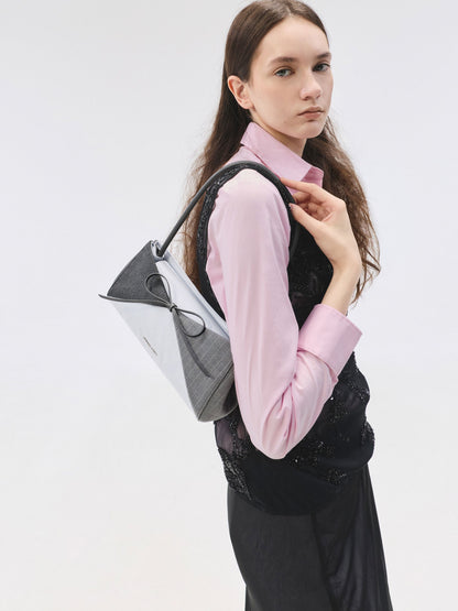 CHARLES & KEITH Best Price | Hazel Striped Bow Panelled Shoulder Bag - Grey