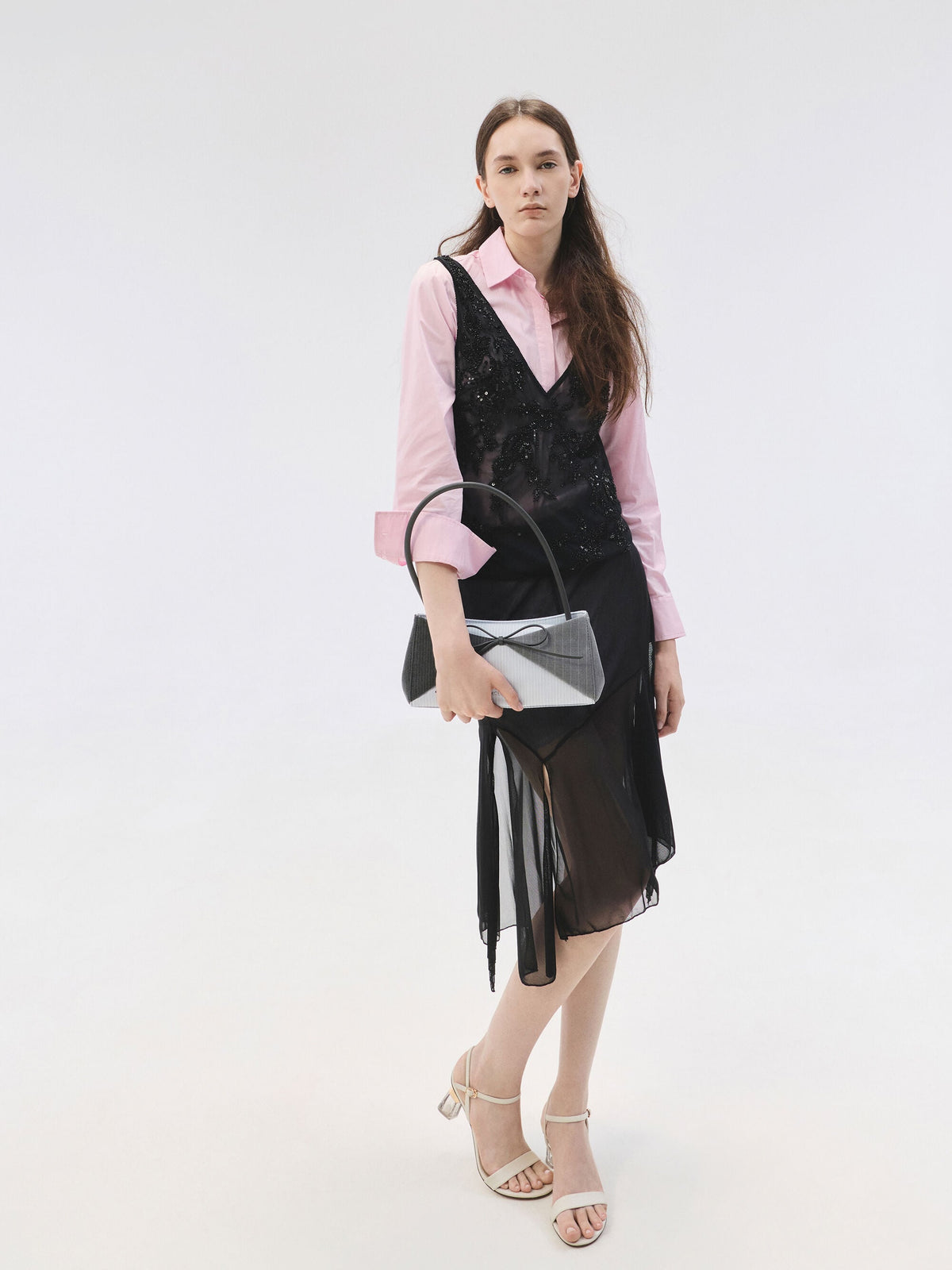 CHARLES & KEITH Best Price | Hazel Striped Bow Panelled Shoulder Bag - Grey