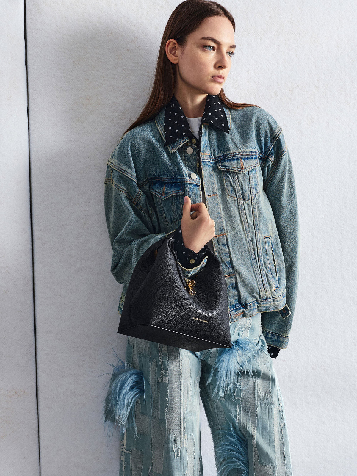 CHARLES & KEITH Everyday | Chance Turn-Lock Bucket Bag - Black