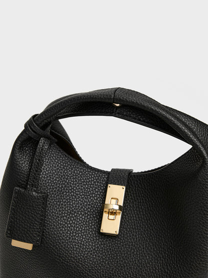CHARLES & KEITH Everyday | Chance Turn-Lock Bucket Bag - Black