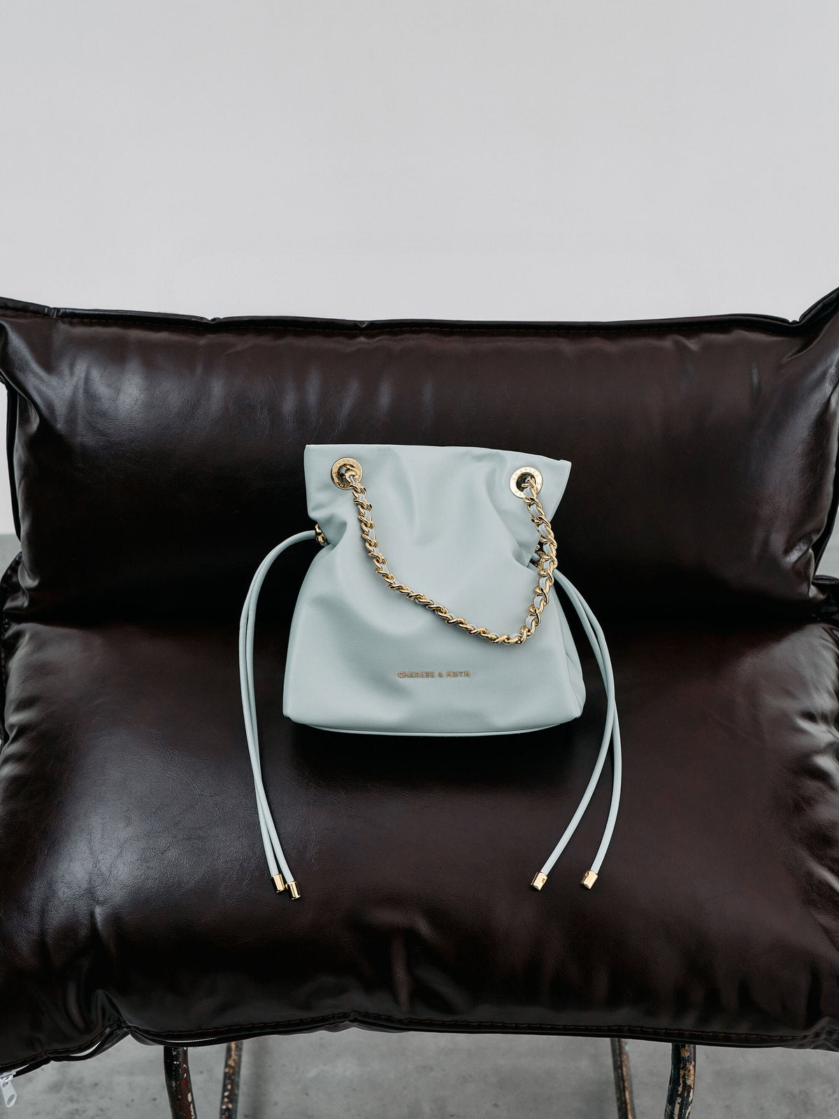 CHARLES & KEITH Deals | Arya Braided-Chain Crossbody Bag - Sea Salt Blue