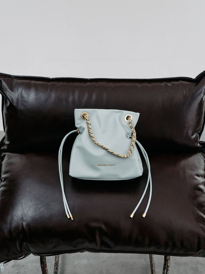 CHARLES & KEITH Deals | Arya Braided-Chain Crossbody Bag - Sea Salt Blue